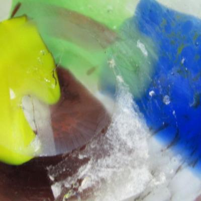 Multi Colored Hand Blown Glass Vase Approx 6 1/2" Tall