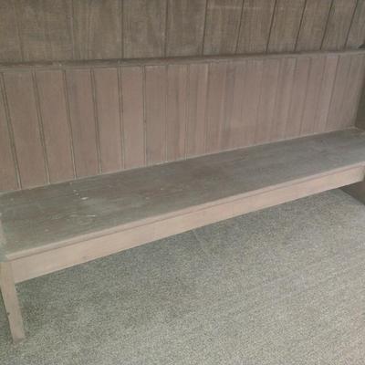 Wooden Pew/ Bench with Back- Approx 85" Long