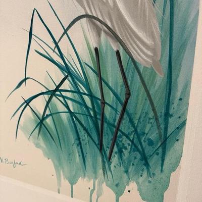 Two Beautifully Framed Heron Marsh Paintings
