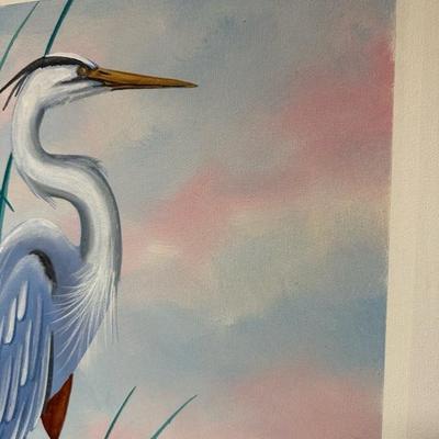 Two Beautifully Framed Heron Marsh Paintings
