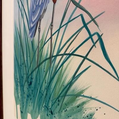 Two Beautifully Framed Heron Marsh Paintings