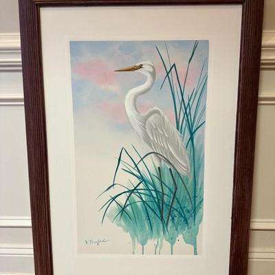 Two Beautifully Framed Heron Marsh Paintings