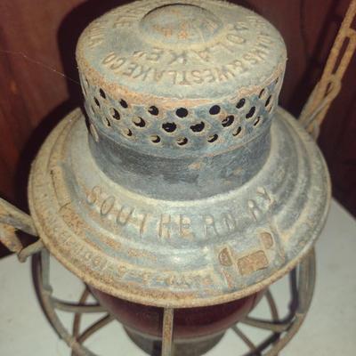Southern Rail Yard Lantern- The Adams and Westlake Co.- Approx 10" Tall