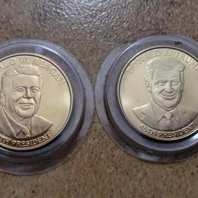 Donald trump and Ronald Reagan commerative coins