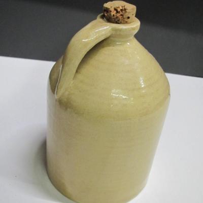 Salt Glazed Single Handled Jug With A Bird Design & Folding Wooden Baskets
