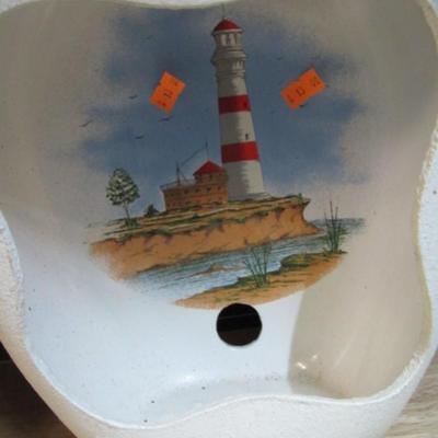 Home Decor Items Flying Cat Signed Pottery Bowl Lighthouse Glass Lamp