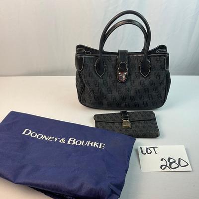 Lot F 280 Dooney & Bourke Signature Canvas Handbag and Wallet