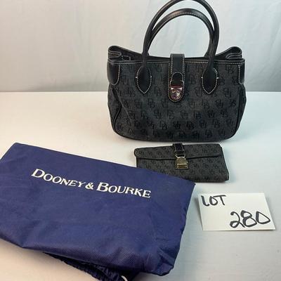 Lot F 280 Dooney & Bourke Signature Canvas Handbag and Wallet