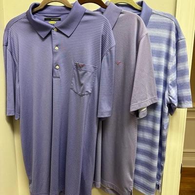 Lot of 3 Greg Norman Golf Shirts Purples