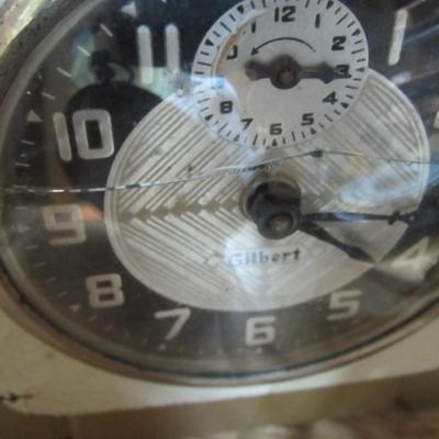 Apollo Gilbert Alarm Clocks & Made In Germany Vintage Ship Wheel Barometer