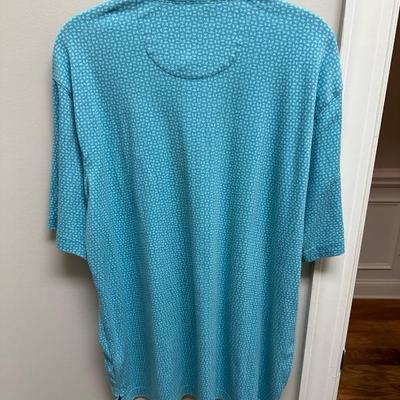 Lot of 4 Greg Norman Golf Shirts Solid Blue and Patterns