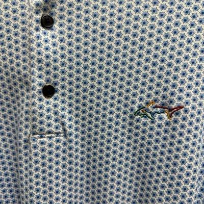 Lot of 4 Greg Norman Golf Shirts Solid Blue and Patterns