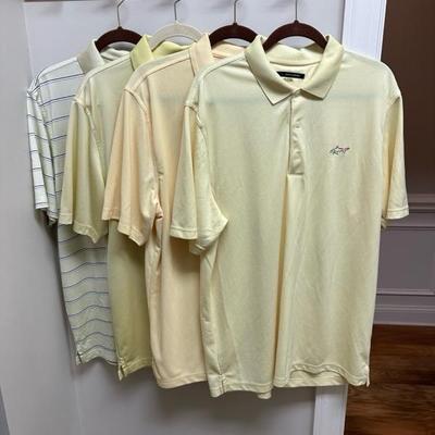 Lot of 4 Greg Norman Golf Shirts Yellows