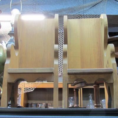 Pair Of Wooden Doll Chairs Approx 19" Tall
