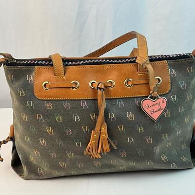 Lot F 284 Vintage Dooney & Bourke Coated Canvas Satchel Vintage Dooney & Bourke Handbag