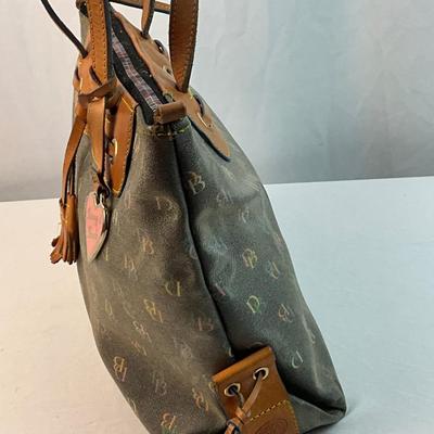 Lot F 284 Vintage Dooney & Bourke Coated Canvas Satchel Vintage Dooney & Bourke Handbag