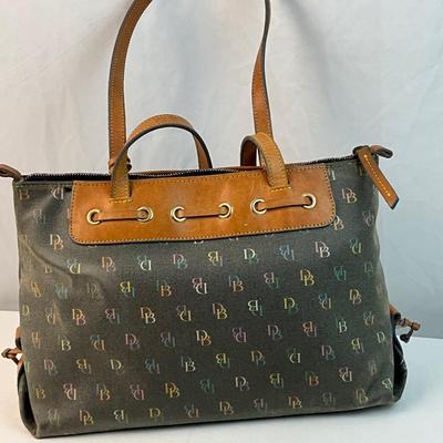 Lot F 284 Vintage Dooney & Bourke Coated Canvas Satchel Vintage Dooney & Bourke Handbag