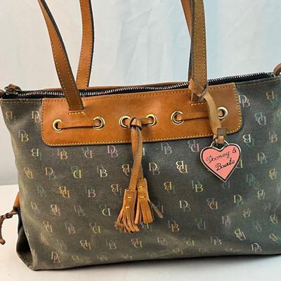 Lot F 284 Vintage Dooney & Bourke Coated Canvas Satchel Vintage Dooney & Bourke Handbag