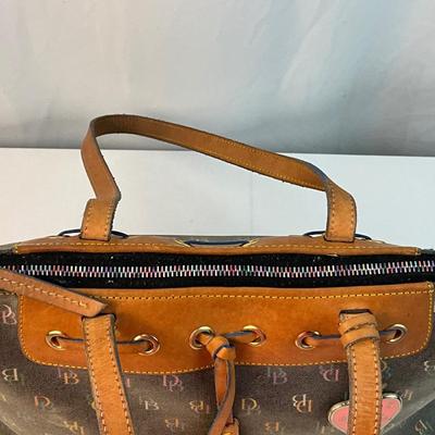 Lot F 284 Vintage Dooney & Bourke Coated Canvas Satchel Vintage Dooney & Bourke Handbag