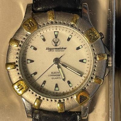 Vintage New in Box Never Used "Jagermeister" Promotional Liquor His or Hers Wristwatch Needs Battery. FREE DOMESTIC SHIPPING.
