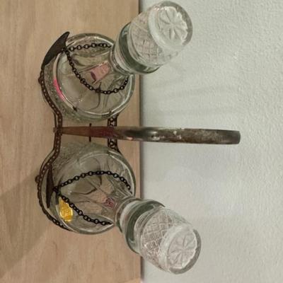 2 Decanters with holder
