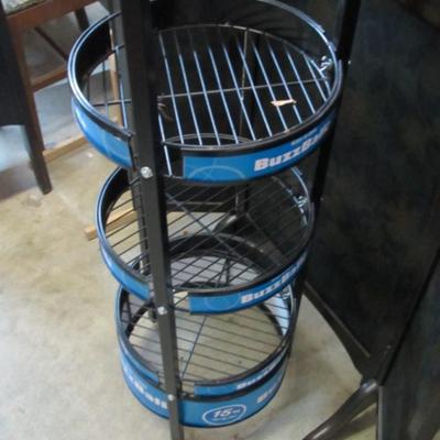 Retail Display Freestanding Rack 4 Shelf Round Merchandiser