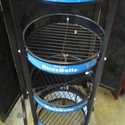 Retail Display Freestanding Rack 4 Shelf Round Merchandiser