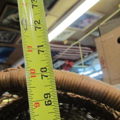 Wicker Shelf Stand With Wine Rack Approx 70" Tall