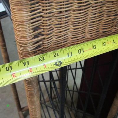 Wicker Shelf Stand With Wine Rack Approx 70" Tall