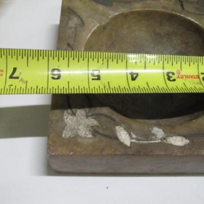 Vacuform Vinson 1950's 3D Art Marble Ashtray Indiana Glass Celery Dish
