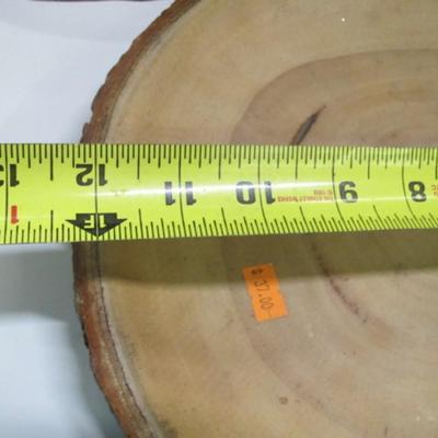 Wood Craft Hawaiian Monkey Pod Vintage Leaf Shaped Divided Wood Tray & Wood Disc