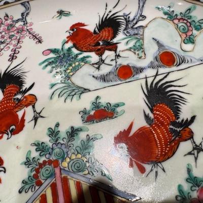 2 Mid-Century Rooster Platters
