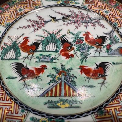 2 Mid-Century Rooster Platters