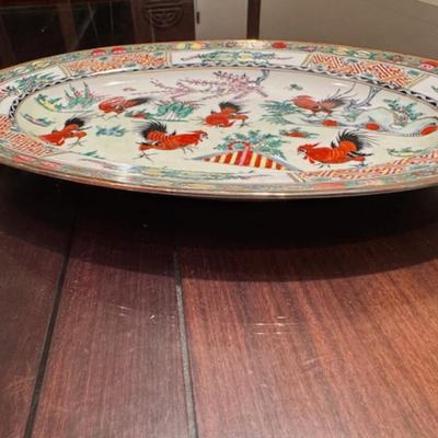 2 Mid-Century Rooster Platters