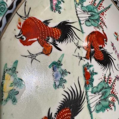 2 Mid-Century Rooster Platters