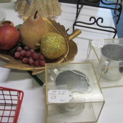 Glass Rose Stem 40 + Year Old Oneida Child's Cup Assortment Of Home Decor