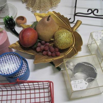 Glass Rose Stem 40 + Year Old Oneida Child's Cup Assortment Of Home Decor