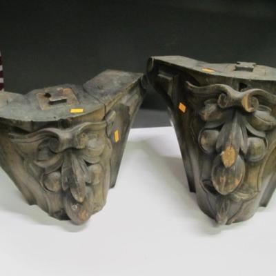 Wood Carved Items 11" & 9" Tall