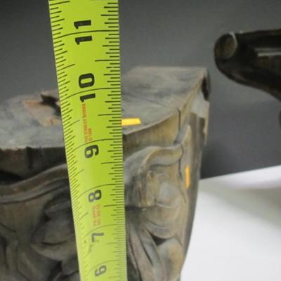 Wood Carved Items 11" & 9" Tall