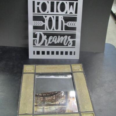 Follow Your Dreams & Bear Themed Wall Mirror