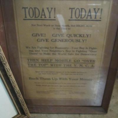 YMCA Fundraiser Display Assortment Of Framed Pictures & A Mirror