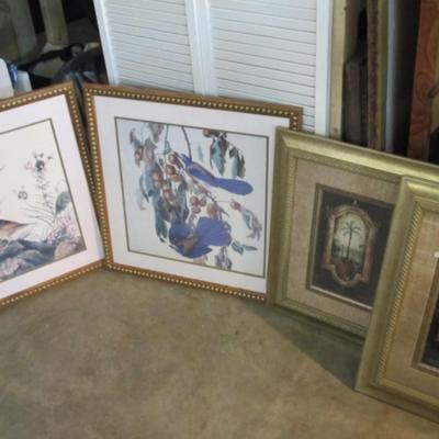 Framed Bird Prints & Framed Safari Vista I/II Palm Tree Prints