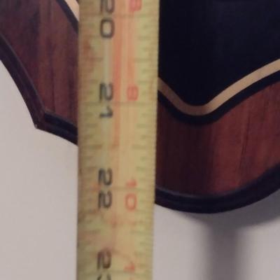 Bulova Wood Case Wall Clock and Barometer- Made in England- Approx 22 1/2" x 11"