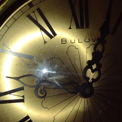 Bulova Wood Case Wall Clock and Barometer- Made in England- Approx 22 1/2" x 11"