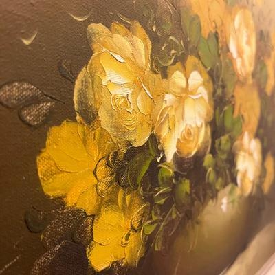 Signed & Framed Floral Painting (O-MG)