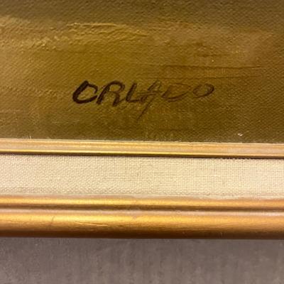 Signed & Framed Floral Painting (O-MG)