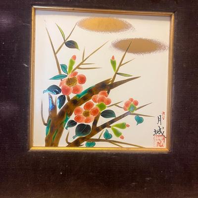 Two Framed Pieces of Asian Tile Art (LR-MG)