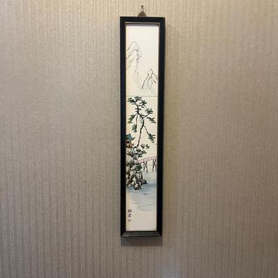 Two Framed Pieces of Asian Tile Art (LR-MG)