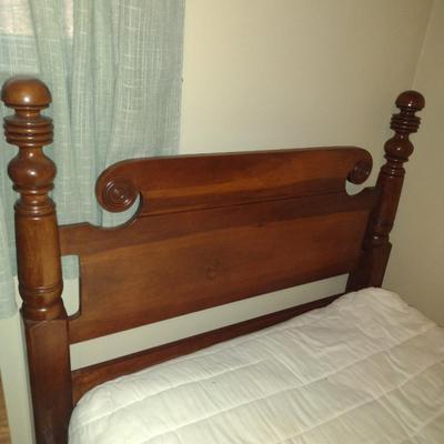 Wooden Twin Size Bed Set- Measures Approx 41" Wide, 81" Long
