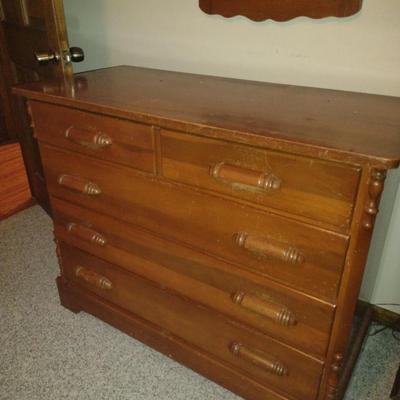 Wooden Dresser with Wall Mirror